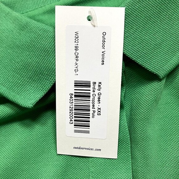 Outdoor Voices NWT Birdie Cropped Polo Kelly Green Size XXS - Picture 5 of 9